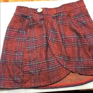 Top shop red plaid mini skirt